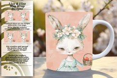 Sweet Floral Bunny Design for 11oz/15oz Mug Product Image 1