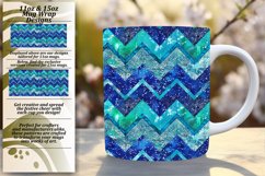 Colorful Glitter Stripe Mug 11oz/15oz Wrap for Sublimation Product Image 1