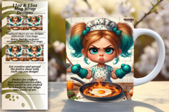 Chic 15oz Mug Wrap Png Design , Girl Grumpy Product Image 1
