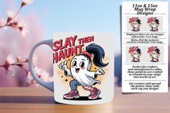Vibrant 11oz Mug Wrap Png Template , Funny Ghost Product Image 1
