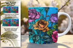 Mug Wrap Sublimation 11oz/15oz Design Colorful Flowers Product Image 1