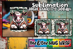 Enchanted evenings 11oz 15oz sublimation wrap, Cute Cow Product Image 1