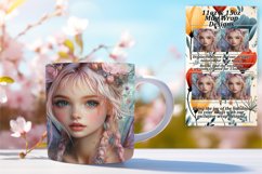 Beautiful 15oz Mug Wrap Png Design , Fairy Product Image 1