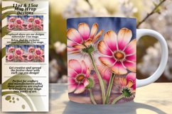 Fashionable 11oz Mug Wrap Png Artwork , Flowers Product Image 1