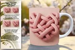 Serene 15oz Mug Wrap Png Design , Flowers Heart Product Image 1