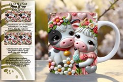 Artistic 11oz Mug Wrap Png Template , Sweet Animals Product Image 1
