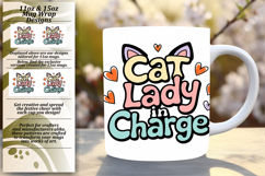 Whimsical 15oz Mug Wrap Png Artwork , Cat Quote Product Image 1