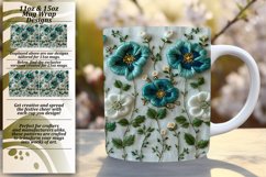 Springtime Embroidered Flower Mug Wrap - Sublimation Product Image 1