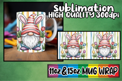 Playful mornings 11oz 15oz sublimation wrap, Easter Gnomes Product Image 1