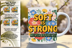 Warm 11oz Mug Wrap Png Template , Flower Quote Product Image 1