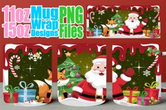 Amazing vibes sublimation 11oz 15oz mug wrap, Santa Product Image 1