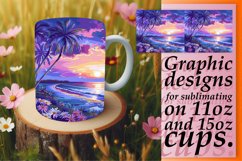 Mug Wrap with Tropical Palms and Ocean Views 11oz/15oz Product Image 1