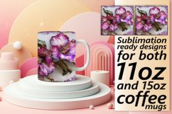 Delicate Flower Pattern Mug Wrap: 3D Sublimation Product Image 1