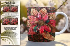 Glitter Flower Mosaic Mug Wrap Art 11oz 15oz Product Image 1