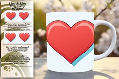 Sweet Love Mug Wrap: Heartwoven Sublimation Art Product Image 1