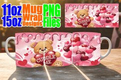 Bright smiles sublimation mug wrap, Love Bear Product Image 1