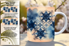 Vibrant 11oz Mug Wrap Png Artwork , Watercolor Patter Product Image 1