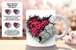 Floral Essence: Crack Wall 3D Heart Mug, 11oz/15oz Product Image 1