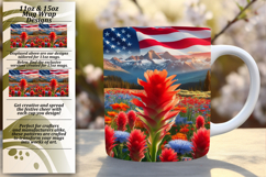 Funky 11oz Mug Wrap Png Artwork , USA Flag Product Image 1