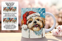 Christmas Mug Wrap Winter Peeking Dog Sublimation Design Product Image 1