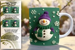 Jolly Snowman Mug Wrap 11oz/15oz 3D Design PNG Product Image 1