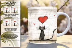 Cozy Cat Companion: Mug Wrap Sublimation for Valentines Product Image 1