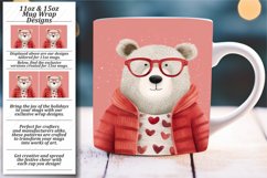 Heartwarming Animals: Watercolor Valentine's Mug Wrap Bear Product Image 1