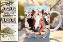 Equestrian Peek Watercolor Design Mug Art Product Image 1