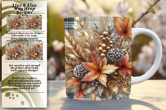 Sublime 11oz Mug Wrap Png Template , Autumn Flower Product Image 1