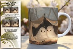 Halloween Ghost Pattern Mug Wrap Design 11oz 15oz Product Image 1