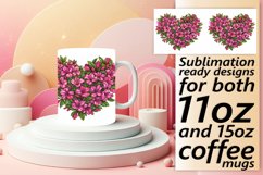 Sublimation Mug Wrap Heart Floral Pattern Product Image 1