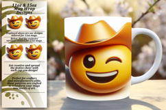 Radiant 15oz Mug Wrap Png Template , 3D Emoji Product Image 1