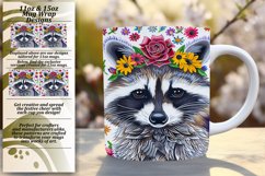 Playful Raccoon &amp; Flower Mug Wrap Sublimation Product Image 1