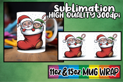 Joyful evenings 11oz 15oz sublimation wrap, Funny Santa Product Image 1