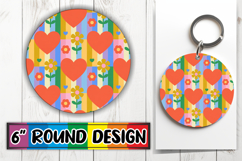 Joyful Round Keychain Magic PNG, Valentine's Pattern Product Image 1