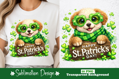 Cute Puppy Happy St. Patrick’s Day Sublimation Design Product Image 1