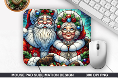 Santa Mouse Pad Sublimation, Christmas Mouse Pad PNG Design Product Image 1
