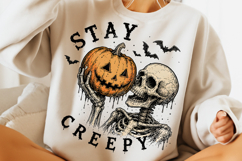 Stay Creepy PNG, Retro Dripping Heart Halloween PNG, Spooky Product Image 2