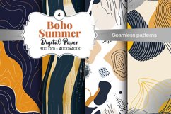 Summer Boho digital paper Seamless backgrounds Product Image 2