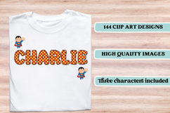 Superhero Digital Papers, superhero doodle letters Product Image 7