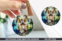 Angel Keychain Sublimation - Christmas Keychain PNG Design Product Image 1