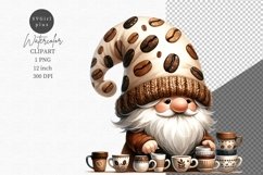 Gnome clipart, Coffee clipart, Gnome sublimation Product Image 1