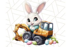 Pastel Easter Construction Clipart, Bunny Truck PNG Product Image 12