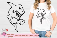 Shark in Boxing Gloves SVG , hand drawn cut file cricut Product Image 2