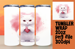 LUXE 20oz Tumbler Wrap Design , Cute Cat Product Image 1