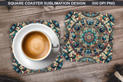 Christmas Coaster Sublimation, Christmas Coaster PNG Design Product Image 1