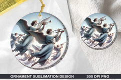 Angel Stained Glass Ornament PNG, Digital Download File Product Image 1