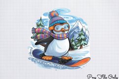 Winter Penguin Sublimation Clipart PNG Product Image 1