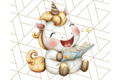 Magical Bookish Unicorn PNG Clipart Reading Books &amp; Stories Product Image 4