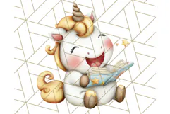 Magical Bookish Unicorn PNG Clipart Reading Books & Stories Product Image 4